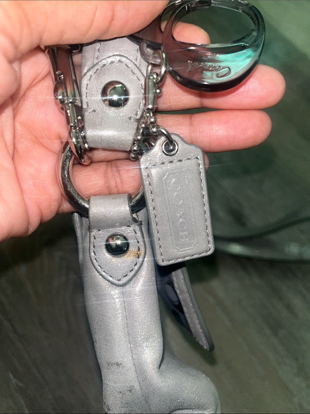 Coach Poppy Layla shimmery leather shoulder bag with a push-lock closure. - Picture 12 of 13